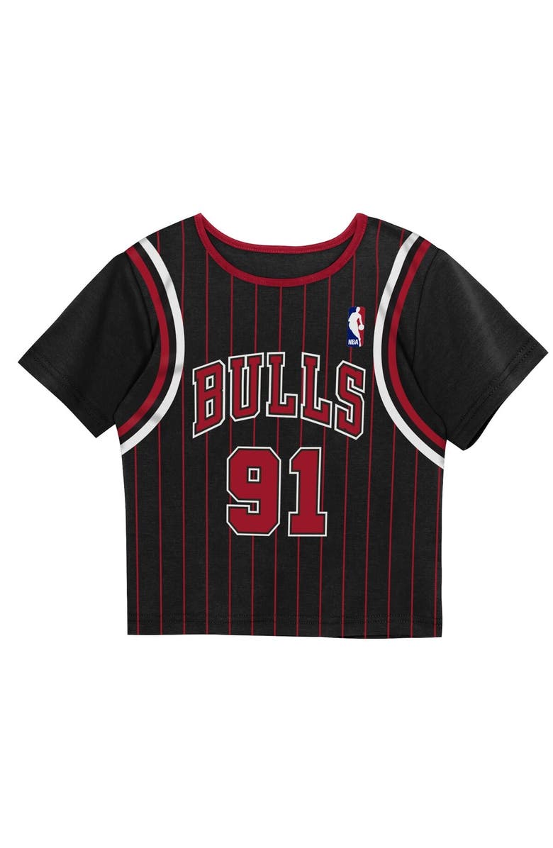 Mitchell & Ness Toddler Mitchell & Ness Dennis Rodman Black Chicago Bulls 2-Piece Play by Place T-Shirt & Shorts Set, Alternate, color, Black