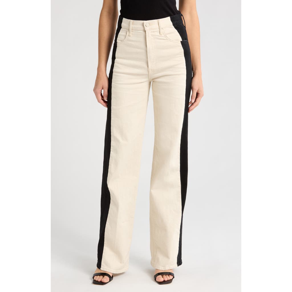 Mother The Tuxedo Maven Heel High Waist Wide Leg Jeans In White