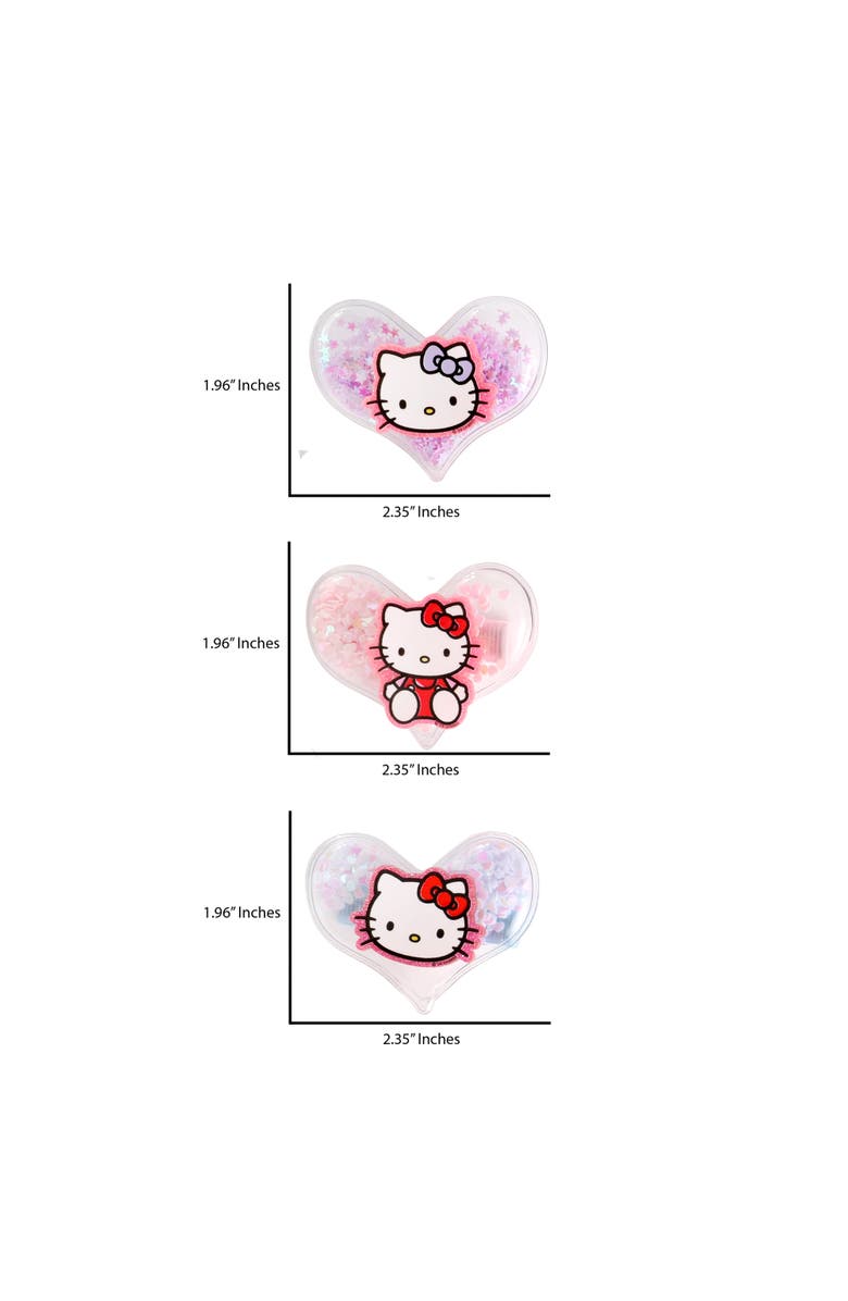 Hello Kitty Heart Hair Clip 6-Piece Set, Snap Back Shaker Hair Clips, Alternate, color, Multicolored