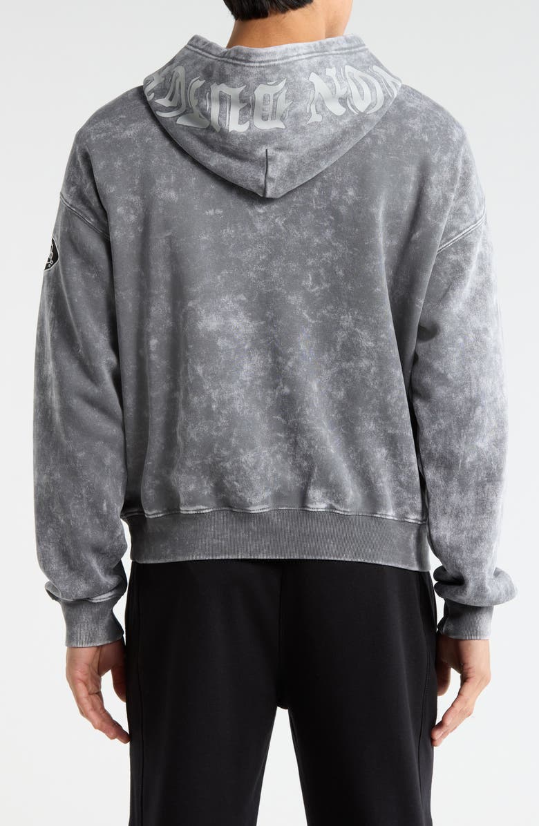 Von Dutch Oversize Crop Quarter Zip Fleece Hoodie, Alternate, color, Dark Grey Mineral Wash