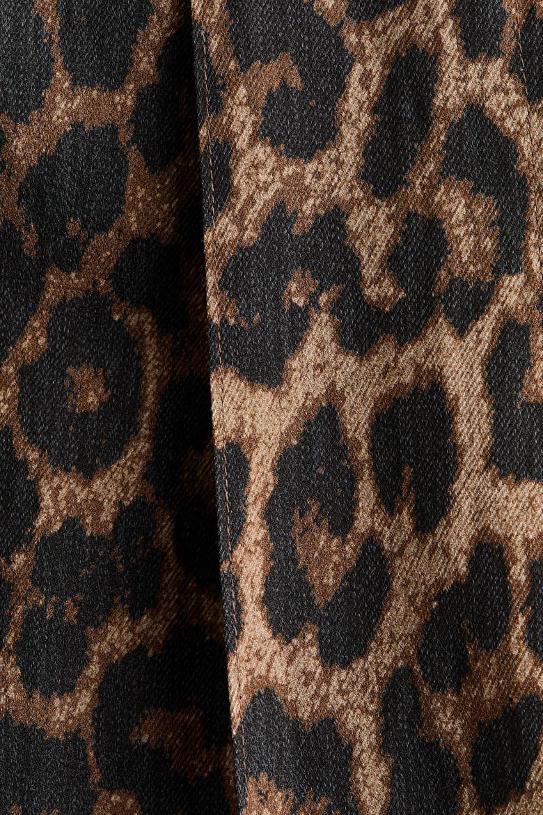 Crease-leg Barrel Trousers, Alternate, color, Brown/leopard print