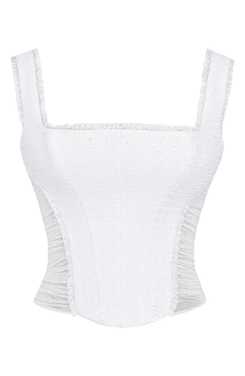 HOUSE OF CB Catalina Eyelet Corset Top, Alternate, color, 