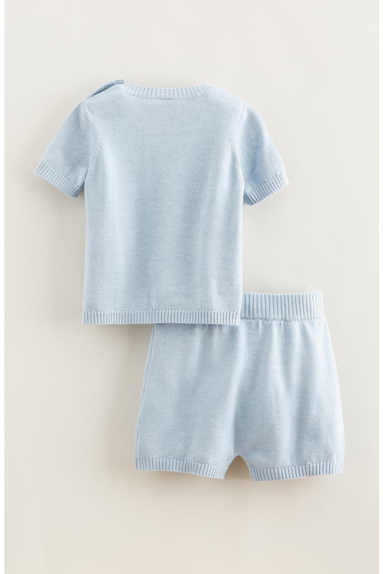 Motif Short Sleeve Cotton Blend Sweater & Shorts Set, Alternate, color, BLUE FOG MELLOW SAILBOAT