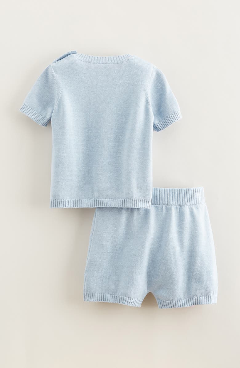 Nordstrom Motif Short Sleeve Cotton Blend Sweater & Shorts Set, Alternate, color, Blue Fog Mellow Sailboat