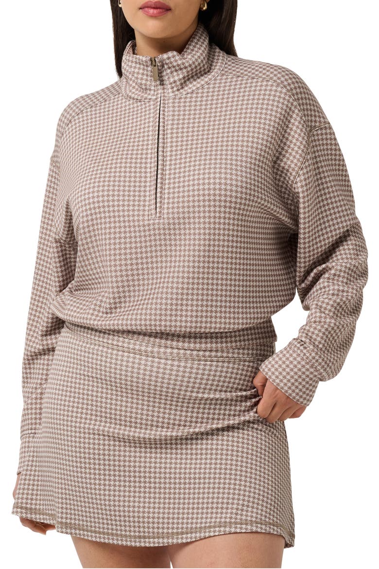 Skyloft Printed Quarter Zip Sweatshirt, Main, color, WALNUT MULTI