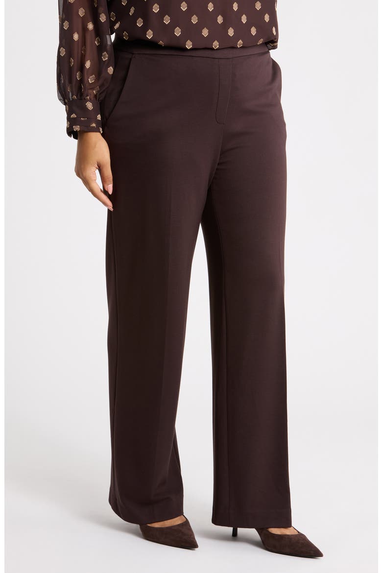 Pull-On Slash Pocket Wide Leg Pants, Alternate, color, DEEP MAHOGANY