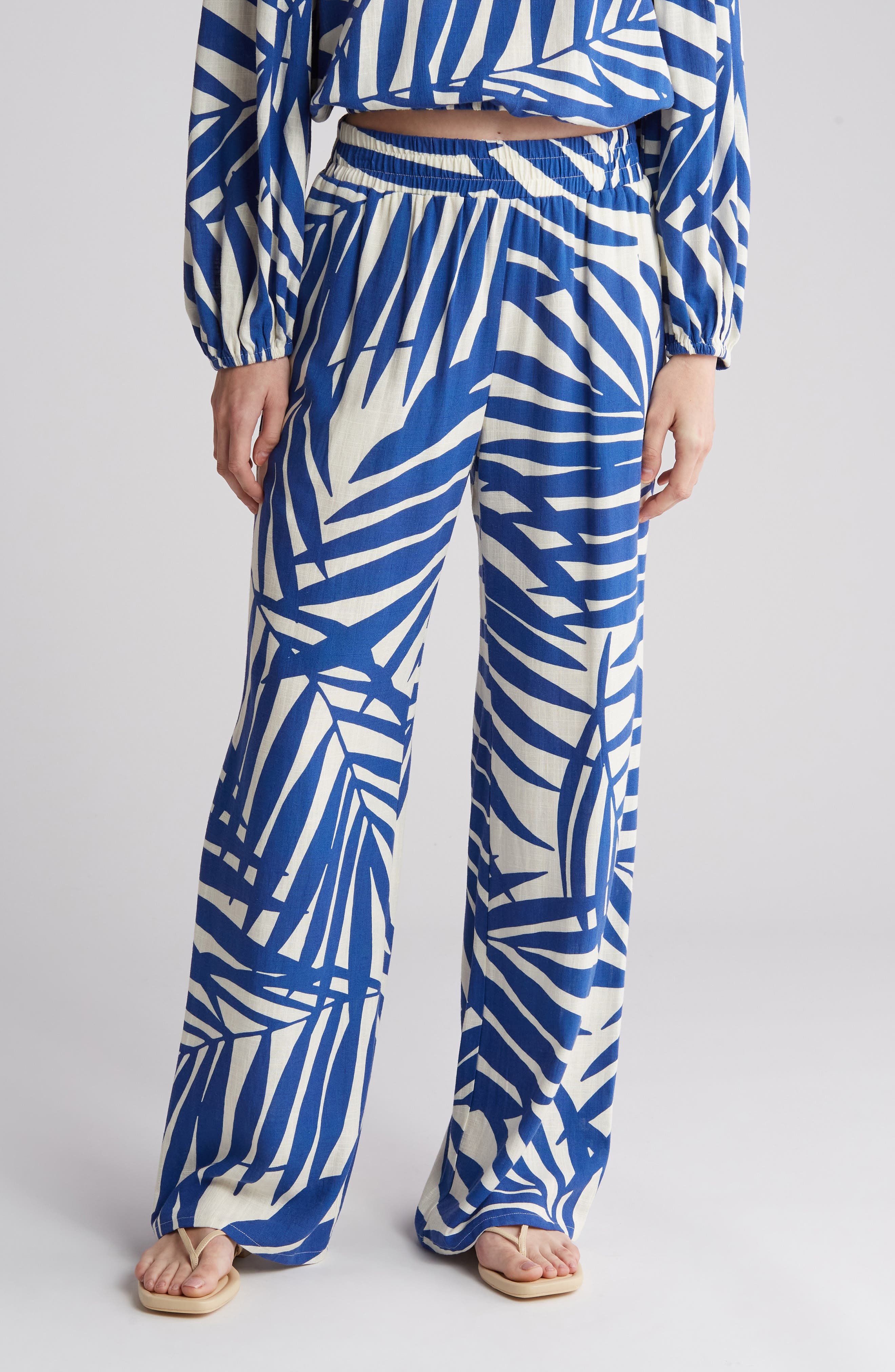 Palm Print Pull-On Pants - image 3