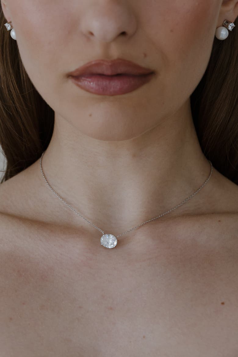 Halo Crystal Pendant, Alternate, color, Metallic Silver