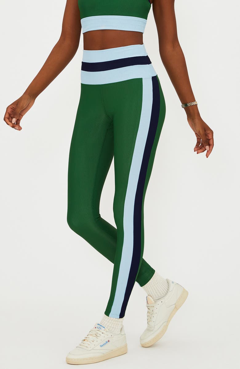 Beach Riot Mariella Colorblock Rib Leggings, Alternate, color, Ivy Colorblock