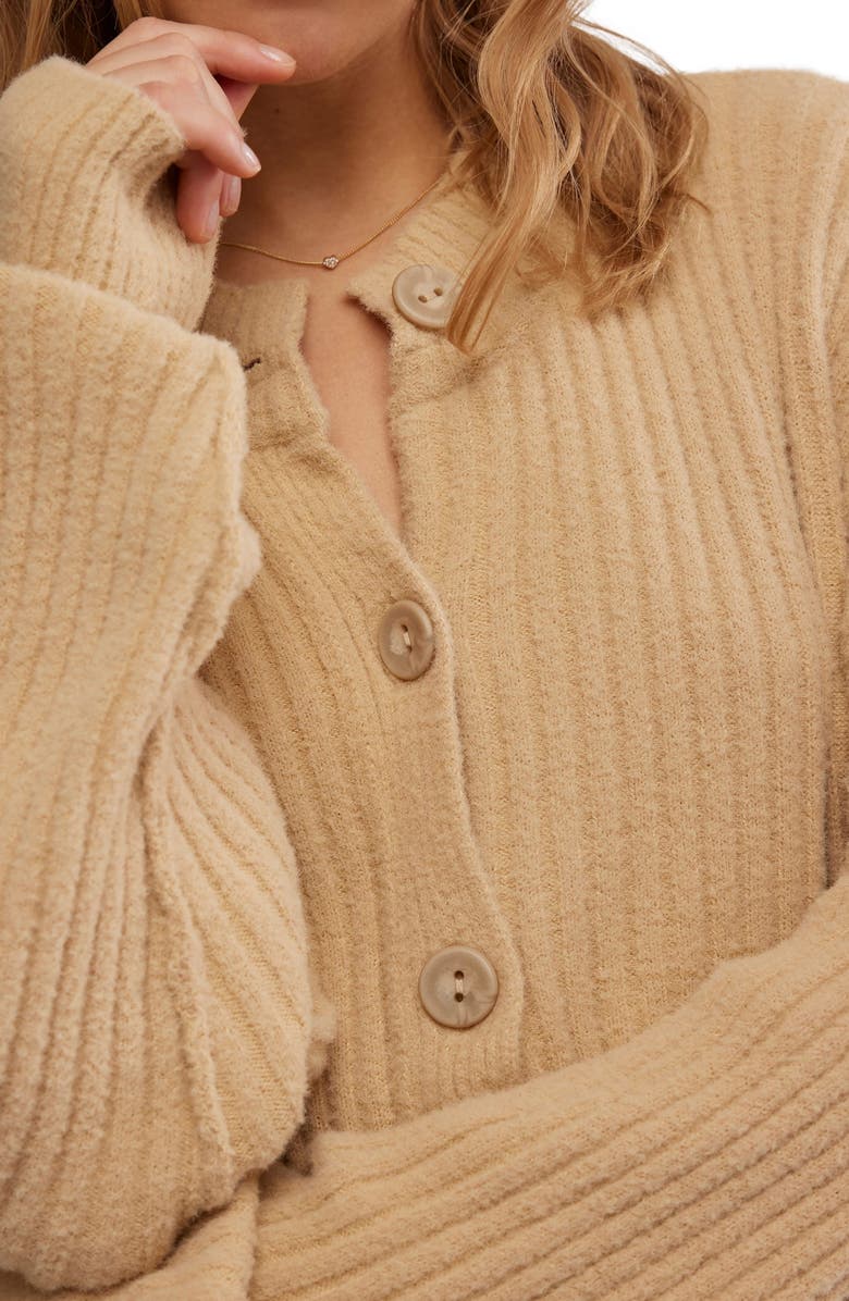 Free People Cocoa Rib Henley Sweater, Alternate, color, Sugar Cookie