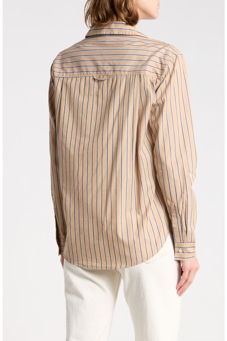 Carson Stripe Button-Up Shirt, Alternate, color, SANDCASTLE