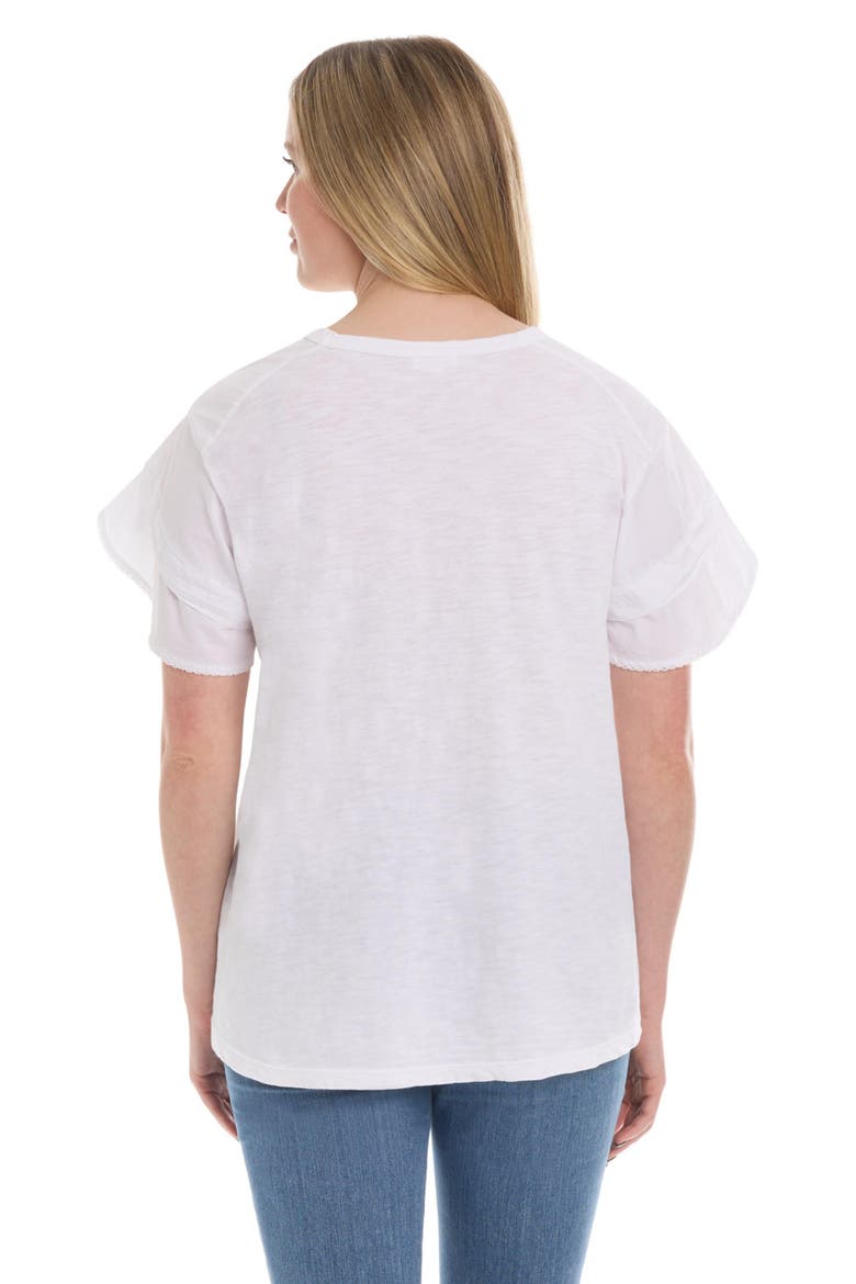 Ruffle Short Sleeve Tee, Alternate, color, White