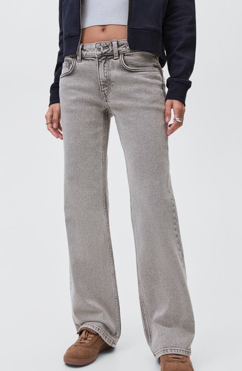 Frayed Butterfly Straight Leg Jeans