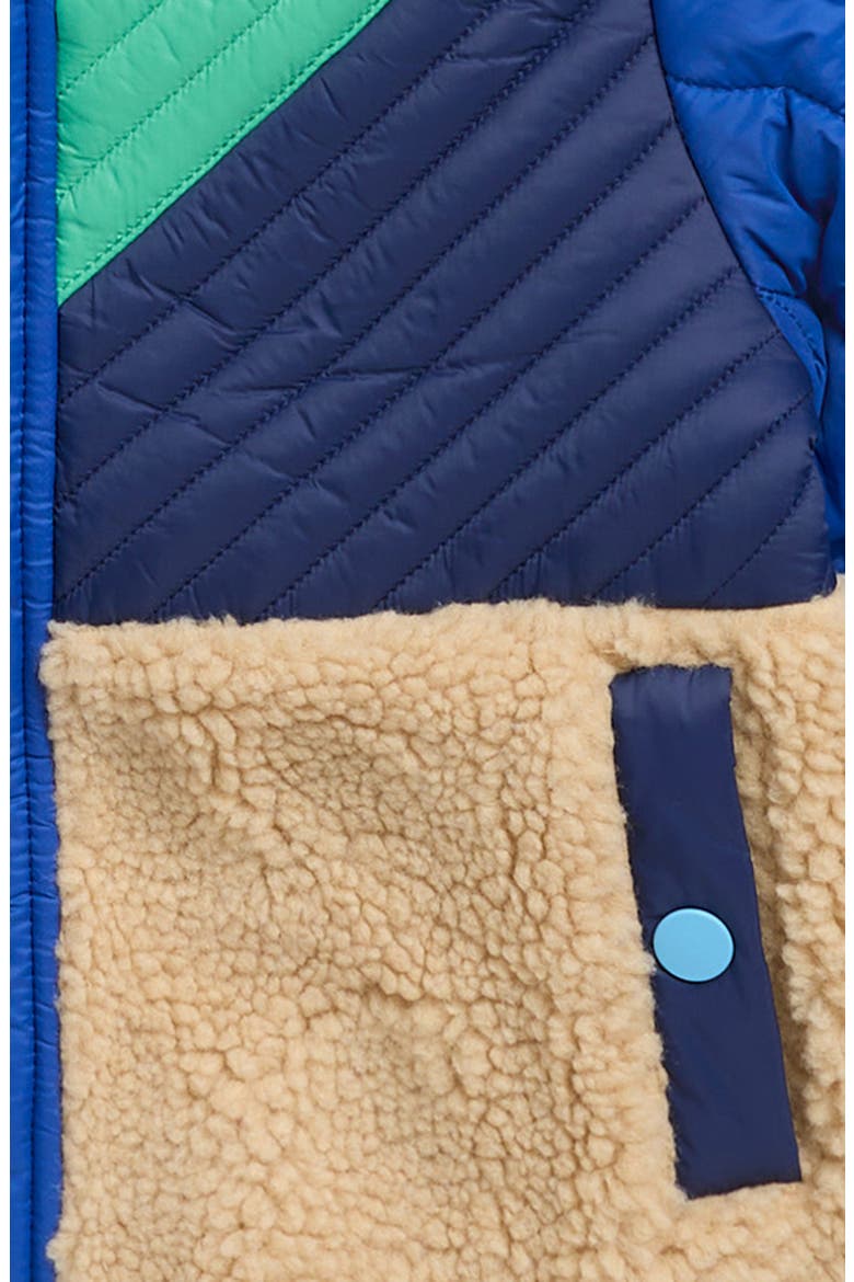 Kids' Chevron Quilted Fleece Jacket, Alternate, color, SURF THE WEB