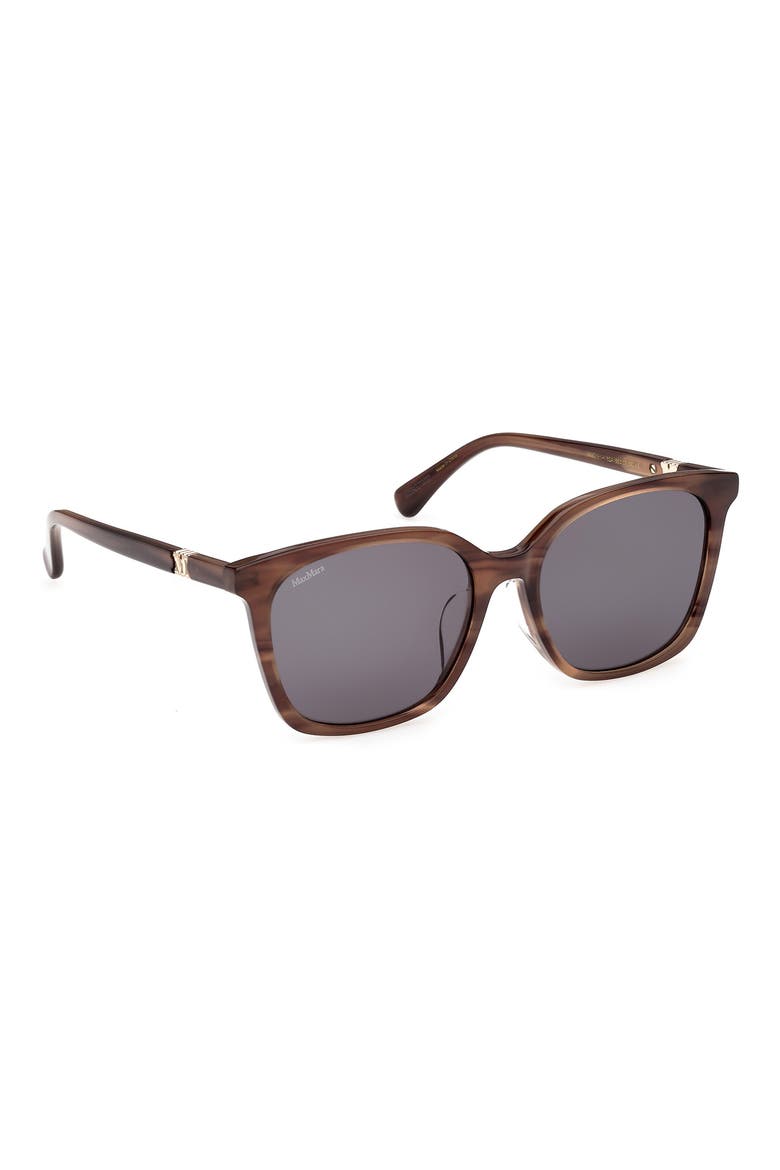 55mm Round Sunglasses, Alternate, color, BROWN HORN / SMOKE