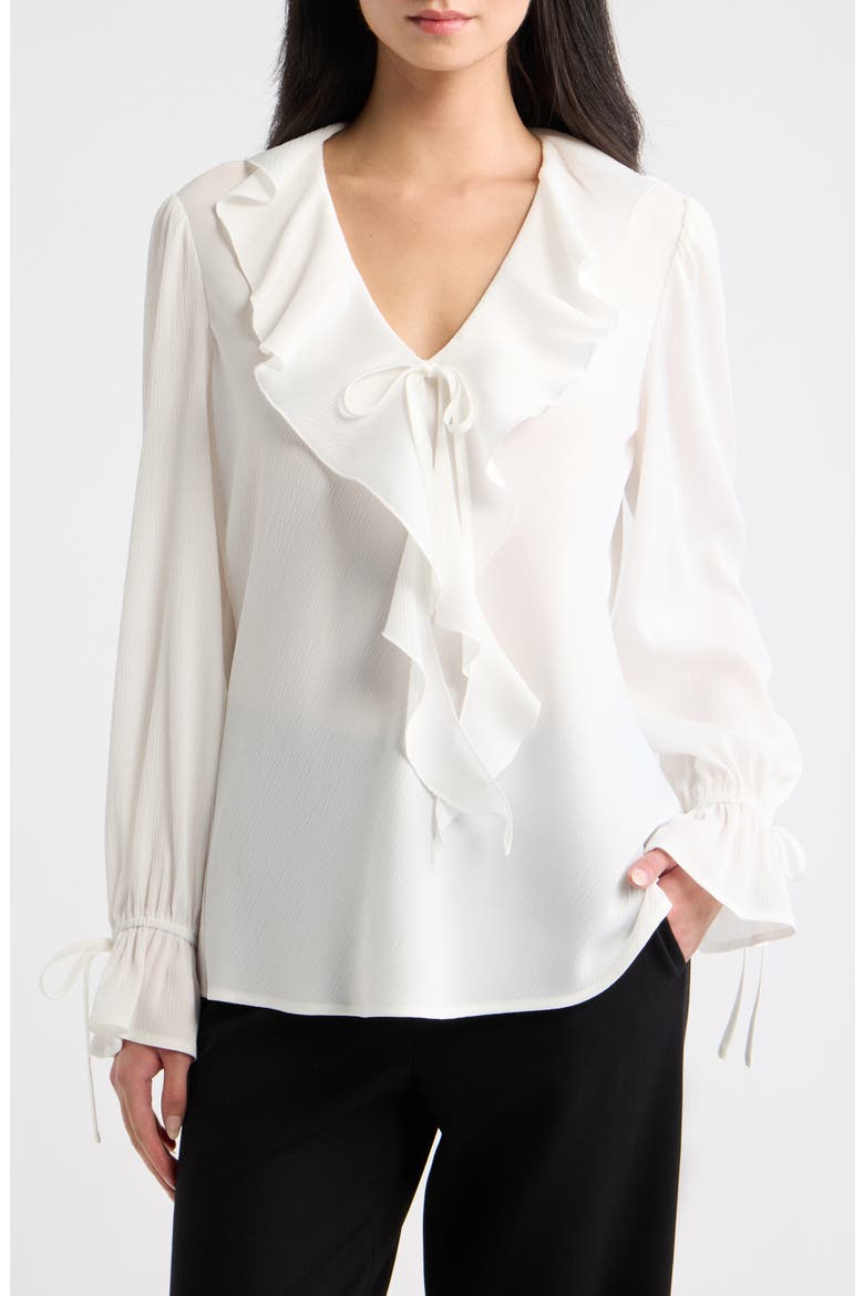 Ruffle Shirt, Main, color, IVORY