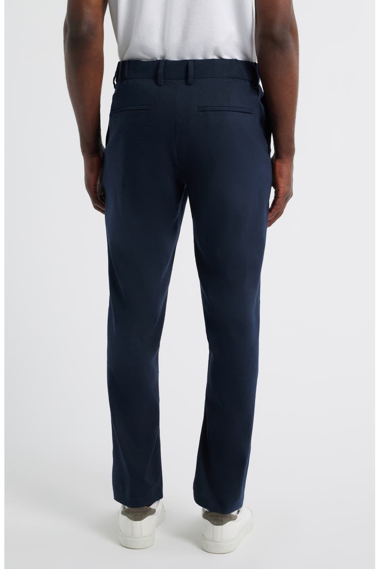 Linen Blend Flat Front Pants, Alternate, color, NAVY SAPPHIRE - BLACK