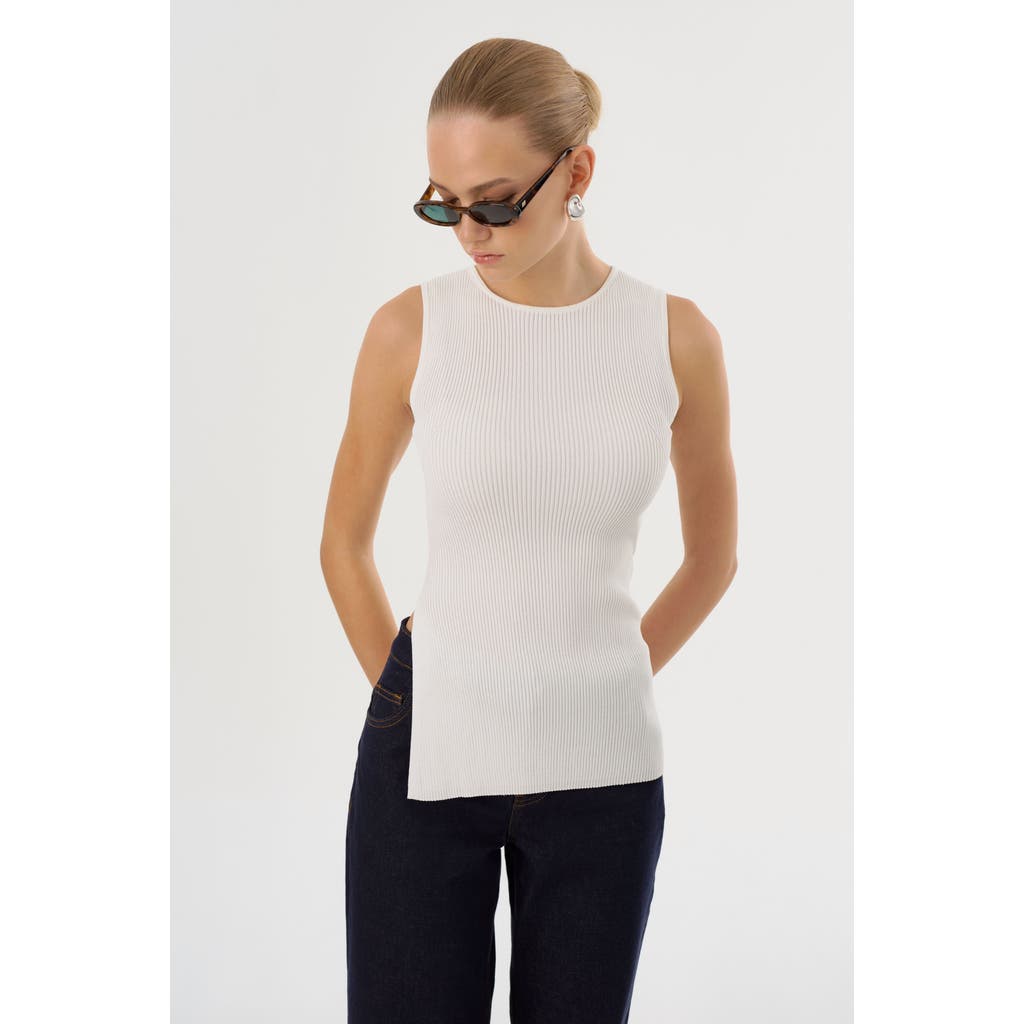 Lamarque Milou | Rib Knit Sleeveless Top In White