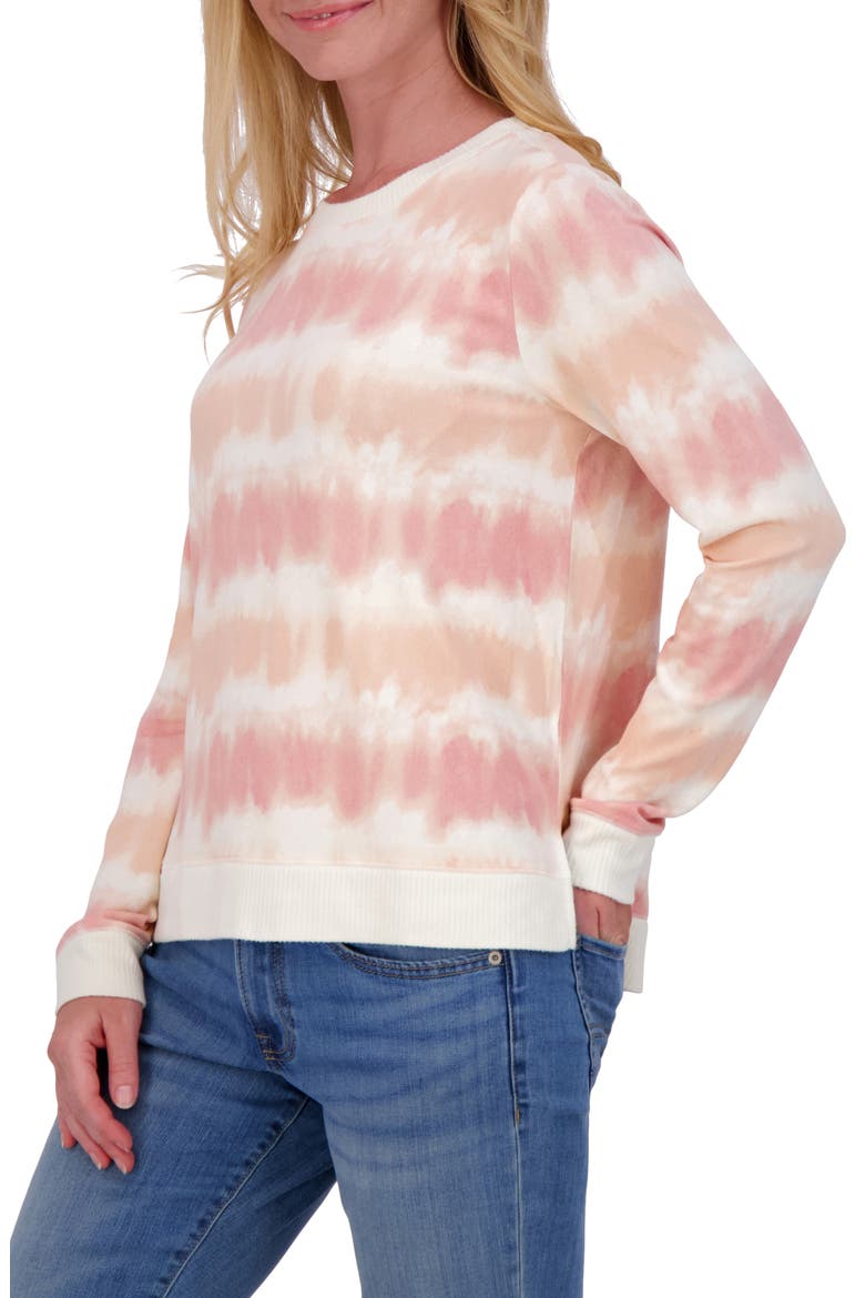 Crewneck Pullover, Alternate, color, PINK TIE DYE