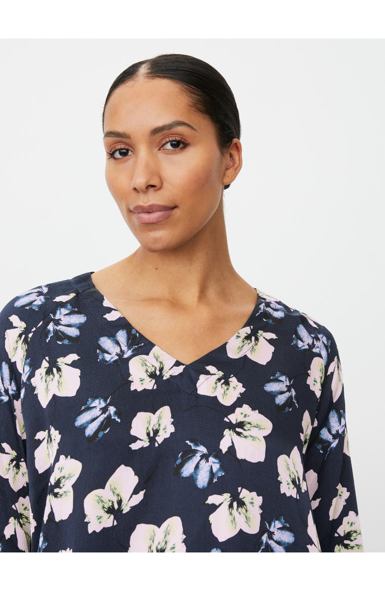 Masai Copenhagen MaBenika Floral Print Blouse, Alternate, color, Navy Blazer
