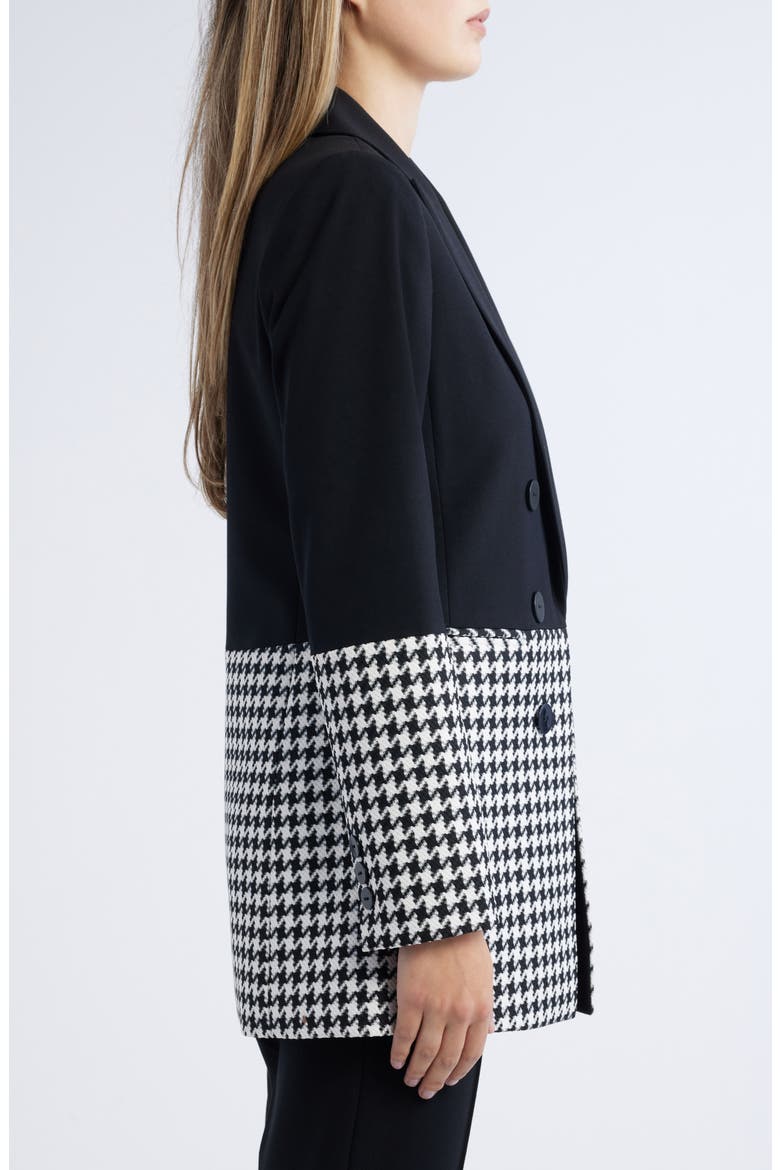 Houndstooth Colorblock Blazer, Alternate, color, BLACK IVORY