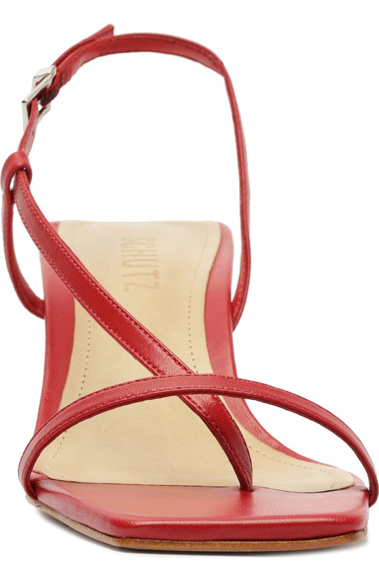 Schutz Heloise Block Heel Sandal, Alternate, color, Scarlet
