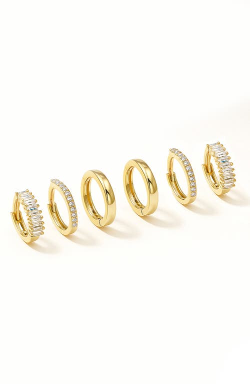 LA MENO Minimalist Set of 3 Hoop Earrings in Gold at Nordstrom