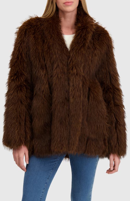 Lyla Grant Fur-free Fox (faux Fur) Jacket In Brown