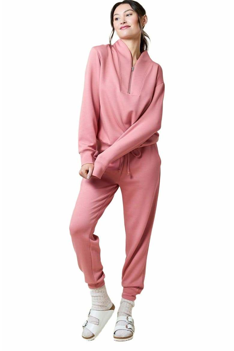 Athleisure DreamTech 1/4 Zip Jogger Set, Main, color, Copper Rose