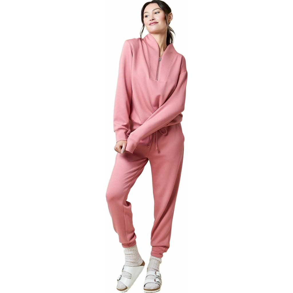 Softies Athleisure DreamTech 1/4 Zip Jogger Set in Copper Rose  product