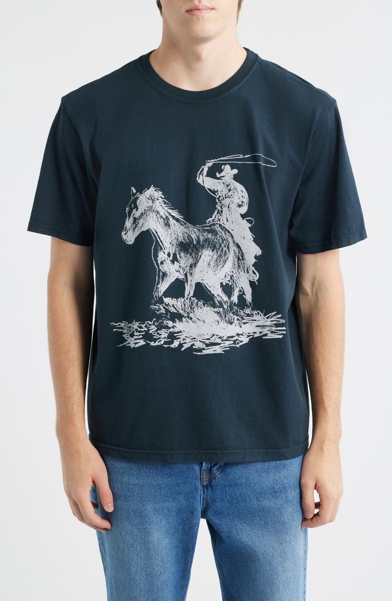 ONE OF THESE DAYS Reward Cotton Graphic T-Shirt, Main, color, Hard Washed Black