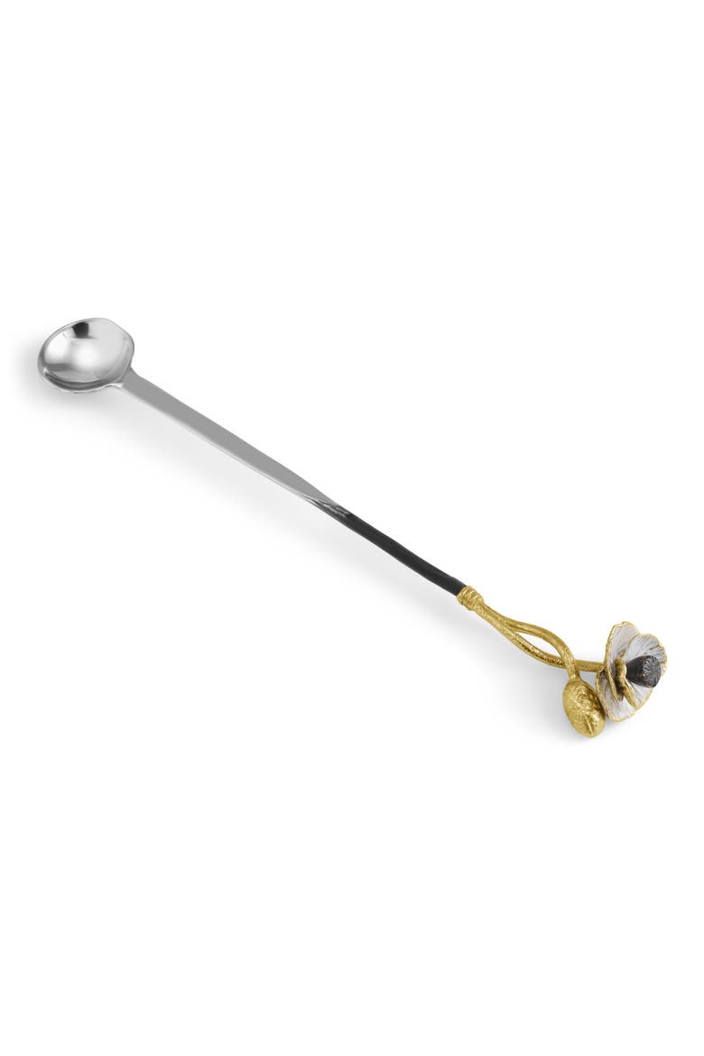 Anemone Coffee Pot & Spoon Set, Alternate, color, SILVER/ GOLD