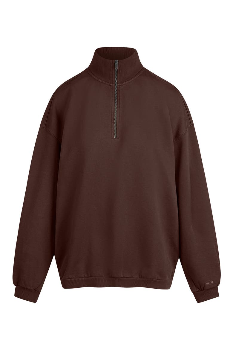 Slouchy Half Zip Pullover, Alternate, color, ESPRESSO