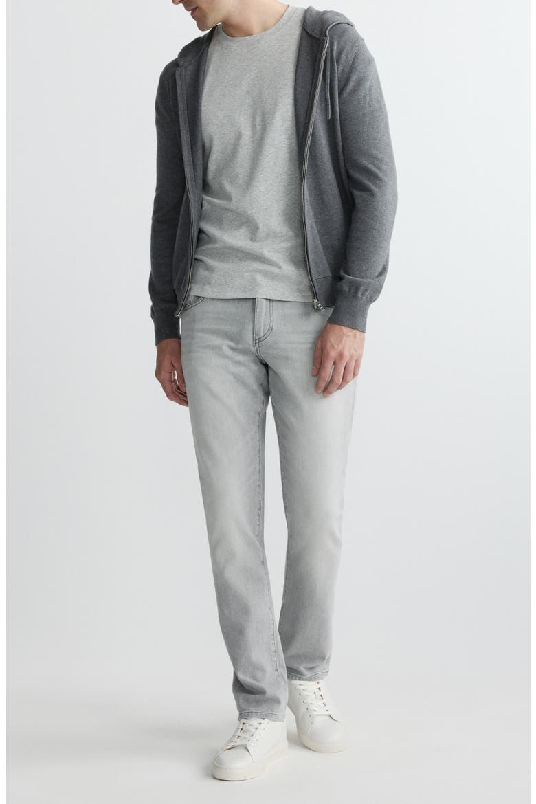 Stretch Cotton Rib Crewneck T-Shirt, Alternate, color, GREY