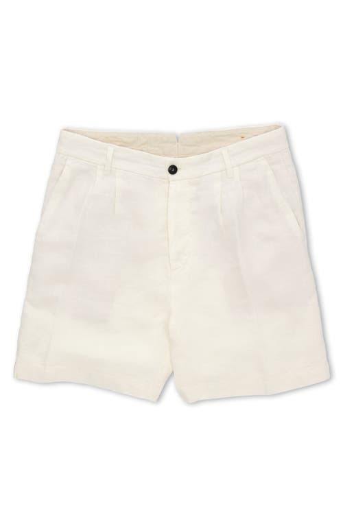 Fortela Beachshort Linen Bermuda Pleated Trousers In White