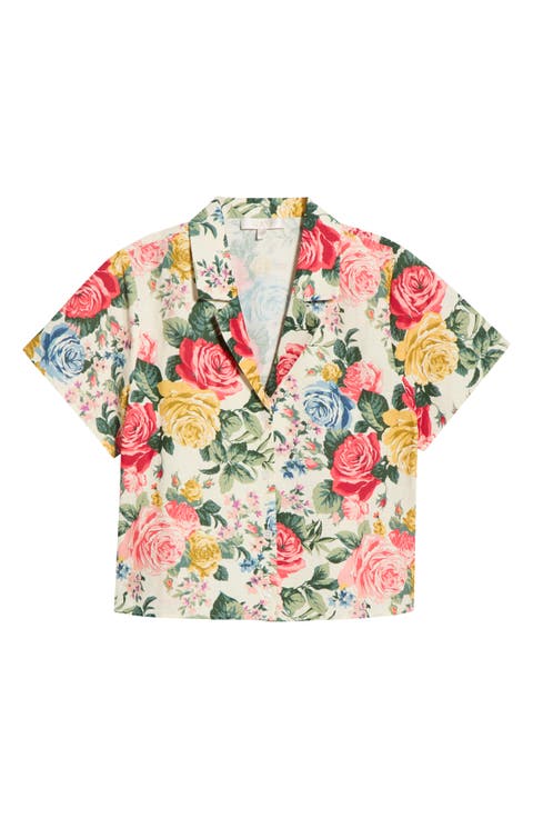 Amelia Short Sleeve Linen Blend Top