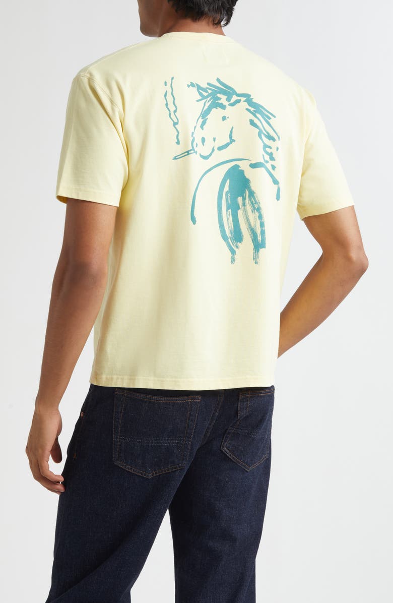 Drake's Horse Graphic T-Shirt, Alternate, color, Washed Yellow