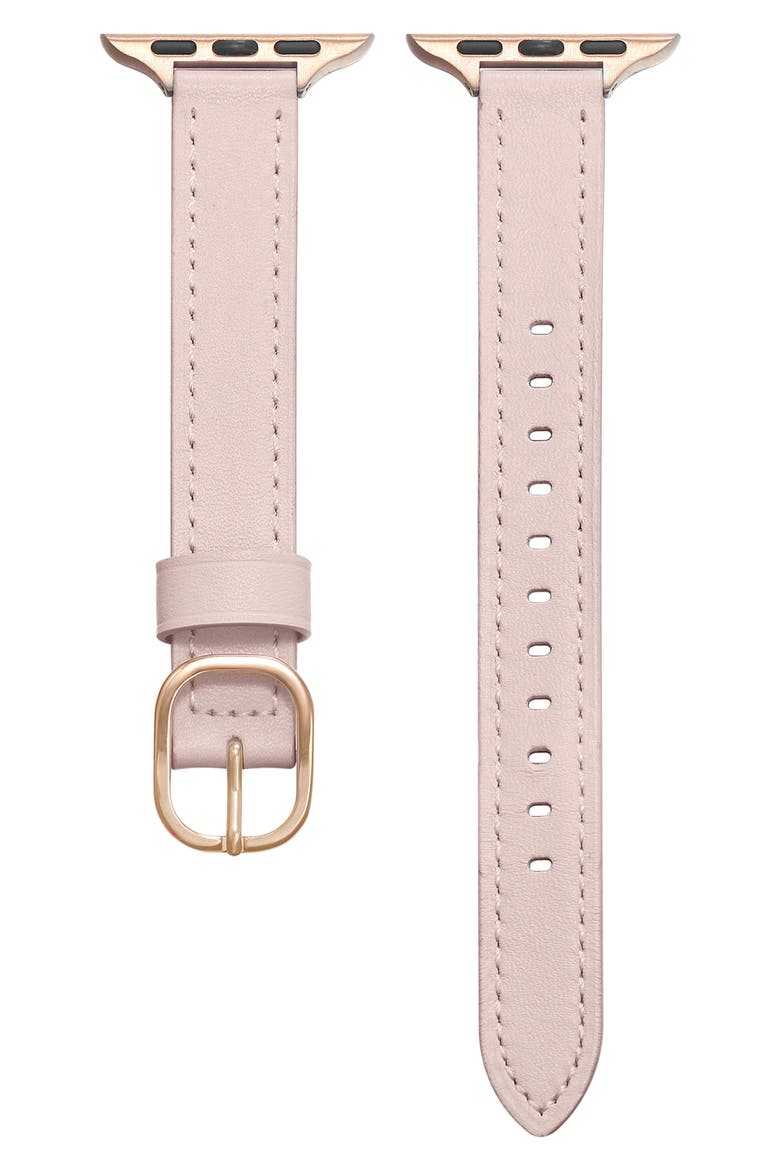Carmen Skinny Leather Apple Watch® Watchband, Main, color, LIGHT PINK