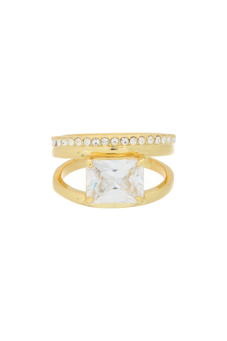 Crystal Double Band Ring, Main, color, GOLD