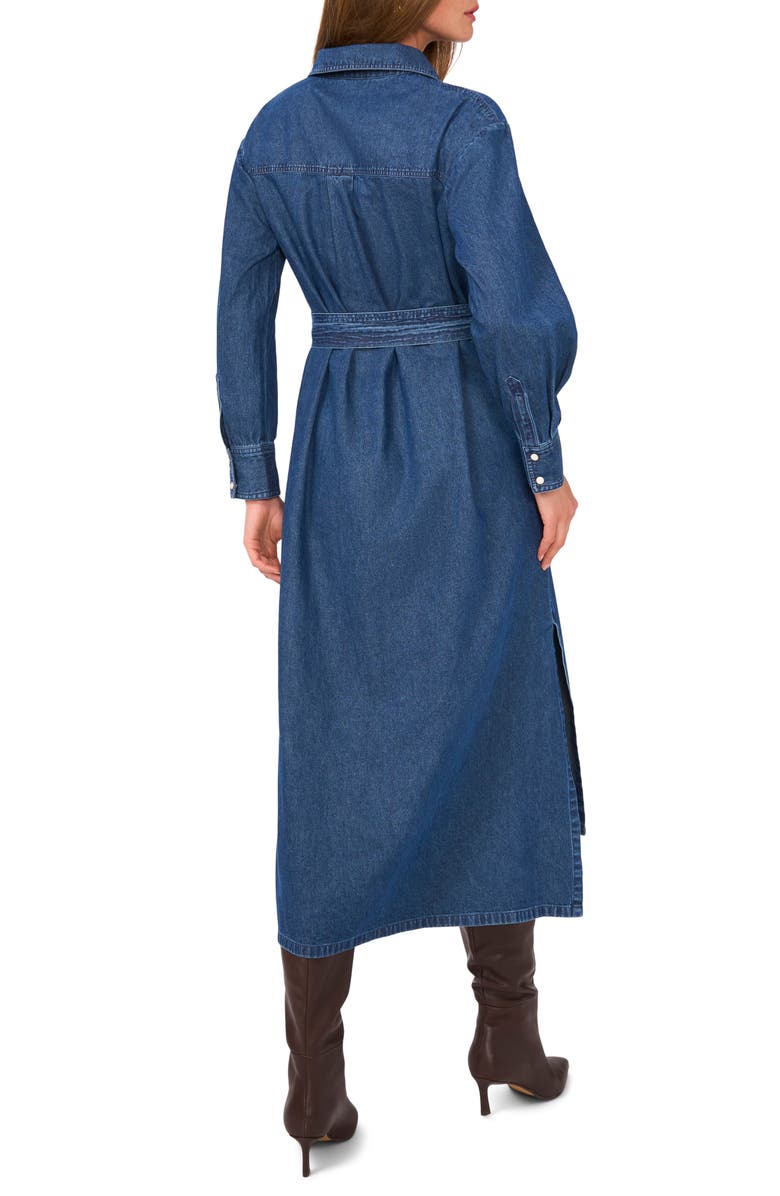 1.STATE Long Sleeve Midi Denim Shirtdress, Alternate, color, Navy Yard