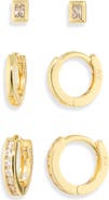 ARGENTO VIVO Pavé Trio Set of 3 Earrings