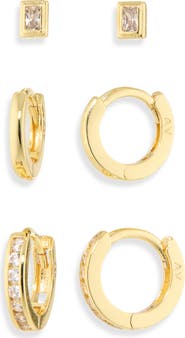 ARGENTO VIVO Pavé Trio Set of 3 Earrings