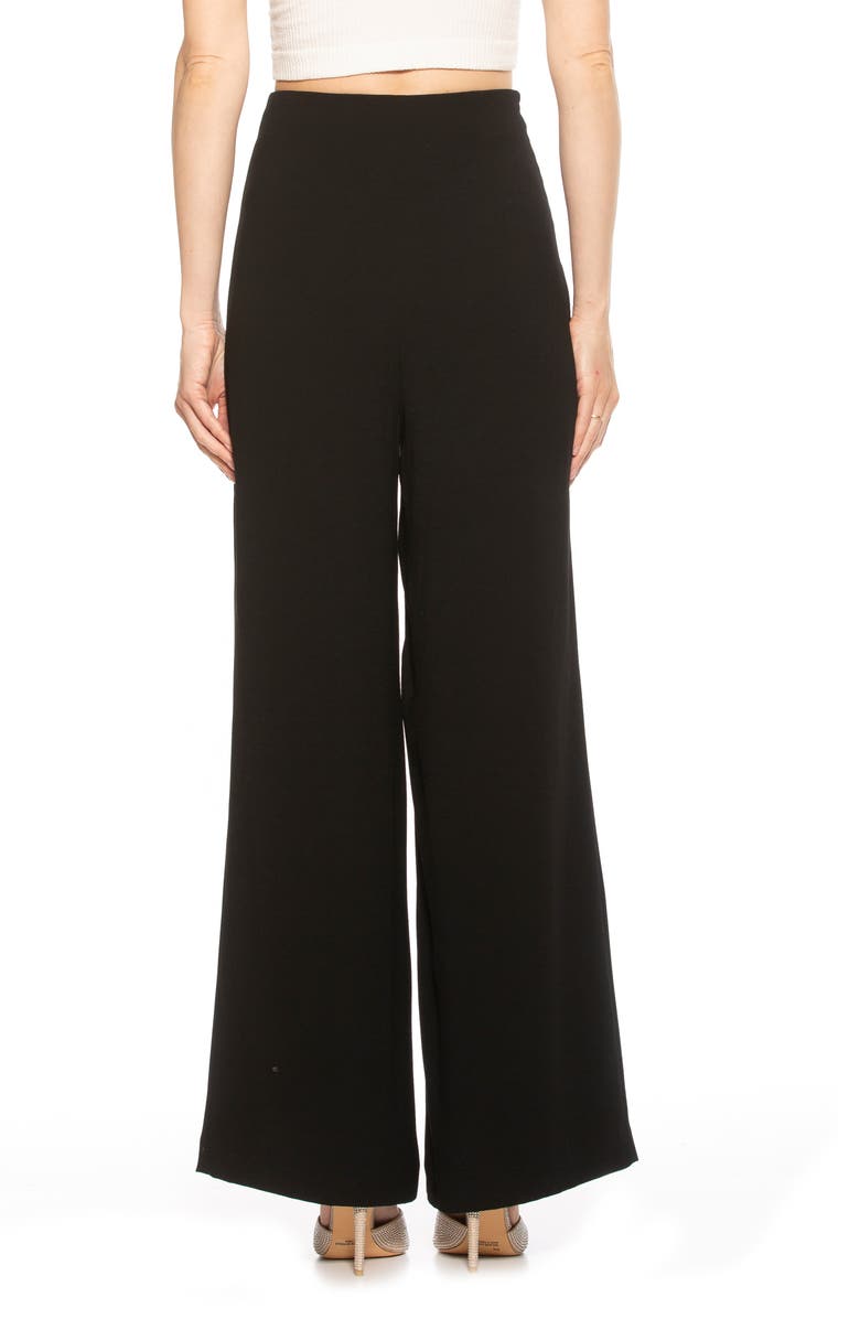 Alexia Admor Elia High Waist Pleat Wide Leg Pants, Alternate, color, Black