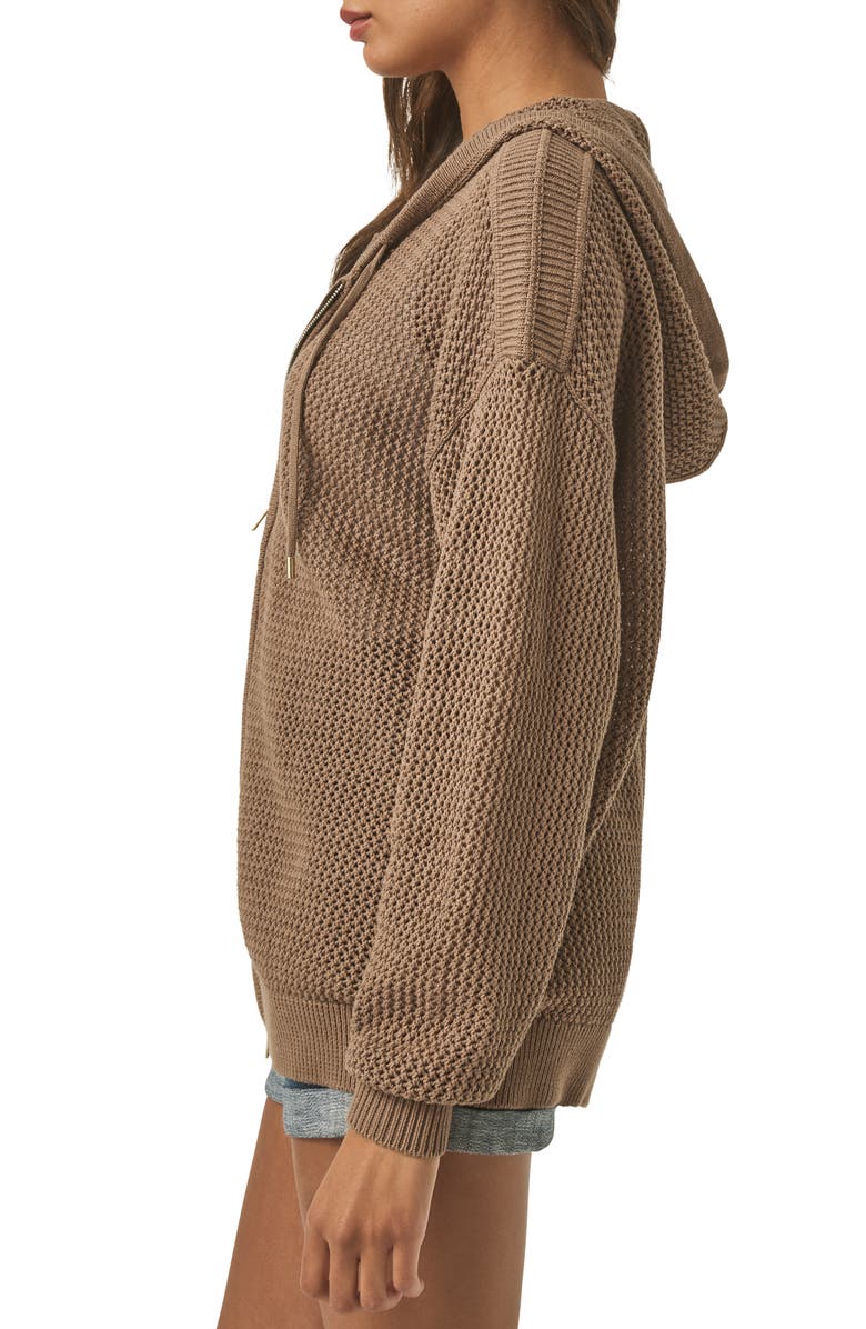 Splendid Nala Openwork Cotton Zip Hoodie, Alternate, color, 