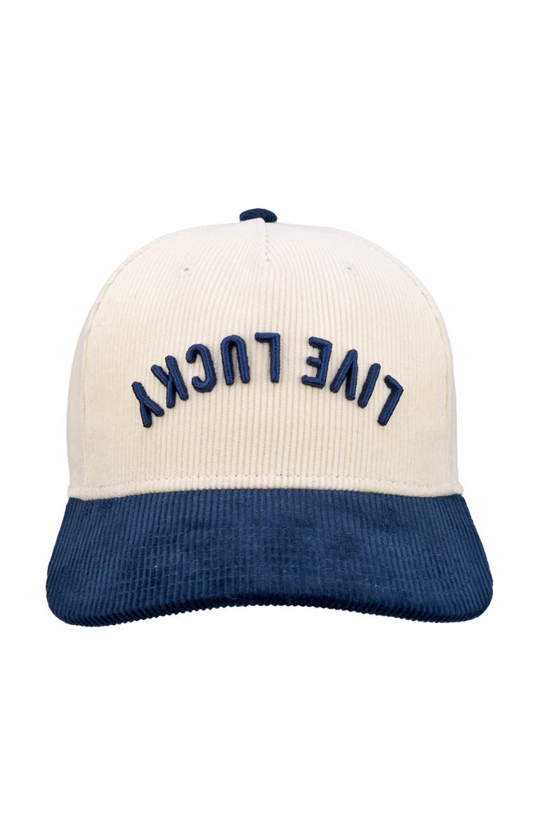 Black Clover Cord Upside Down Luck 3 Hat, Main, color, Navy