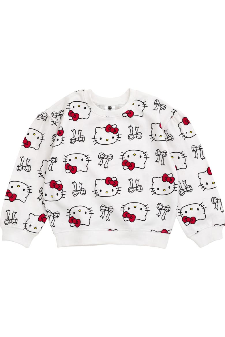 Fleece 2-Piece Sweatshirt and Pants Set, Alternate, color, Hello Kitty White Red