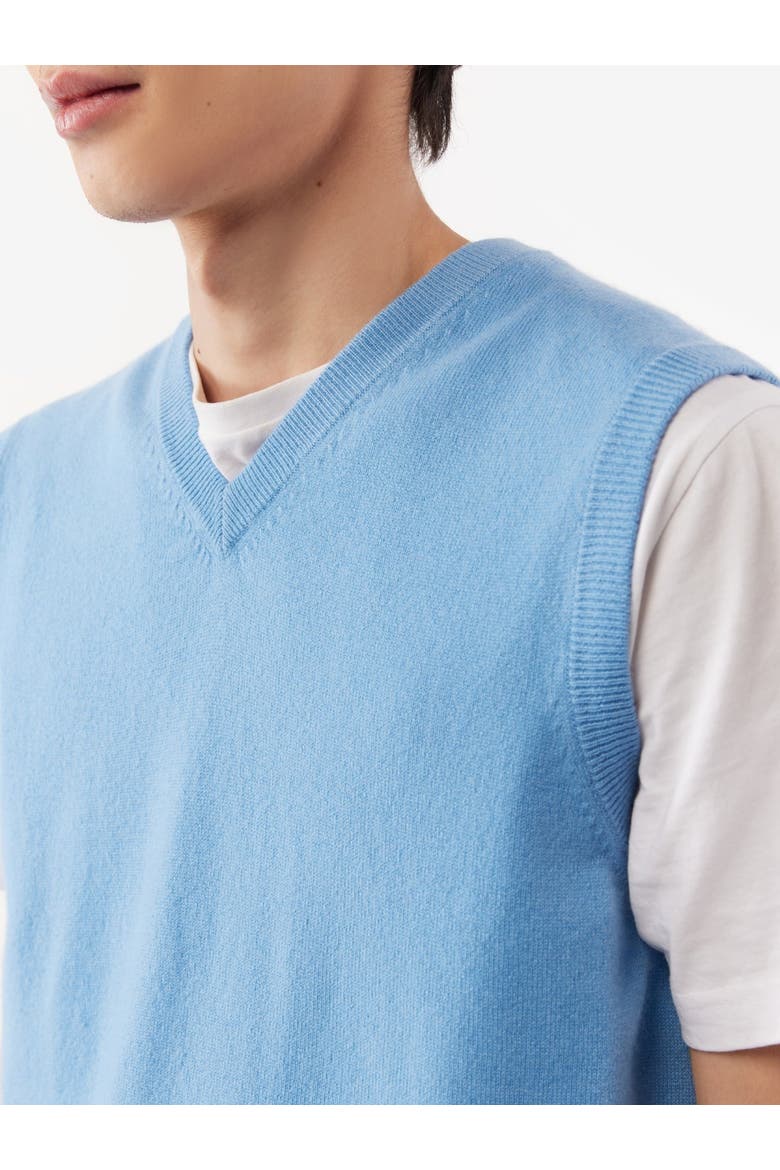 Men's Cashmere Vest, Alternate, color, azure blue