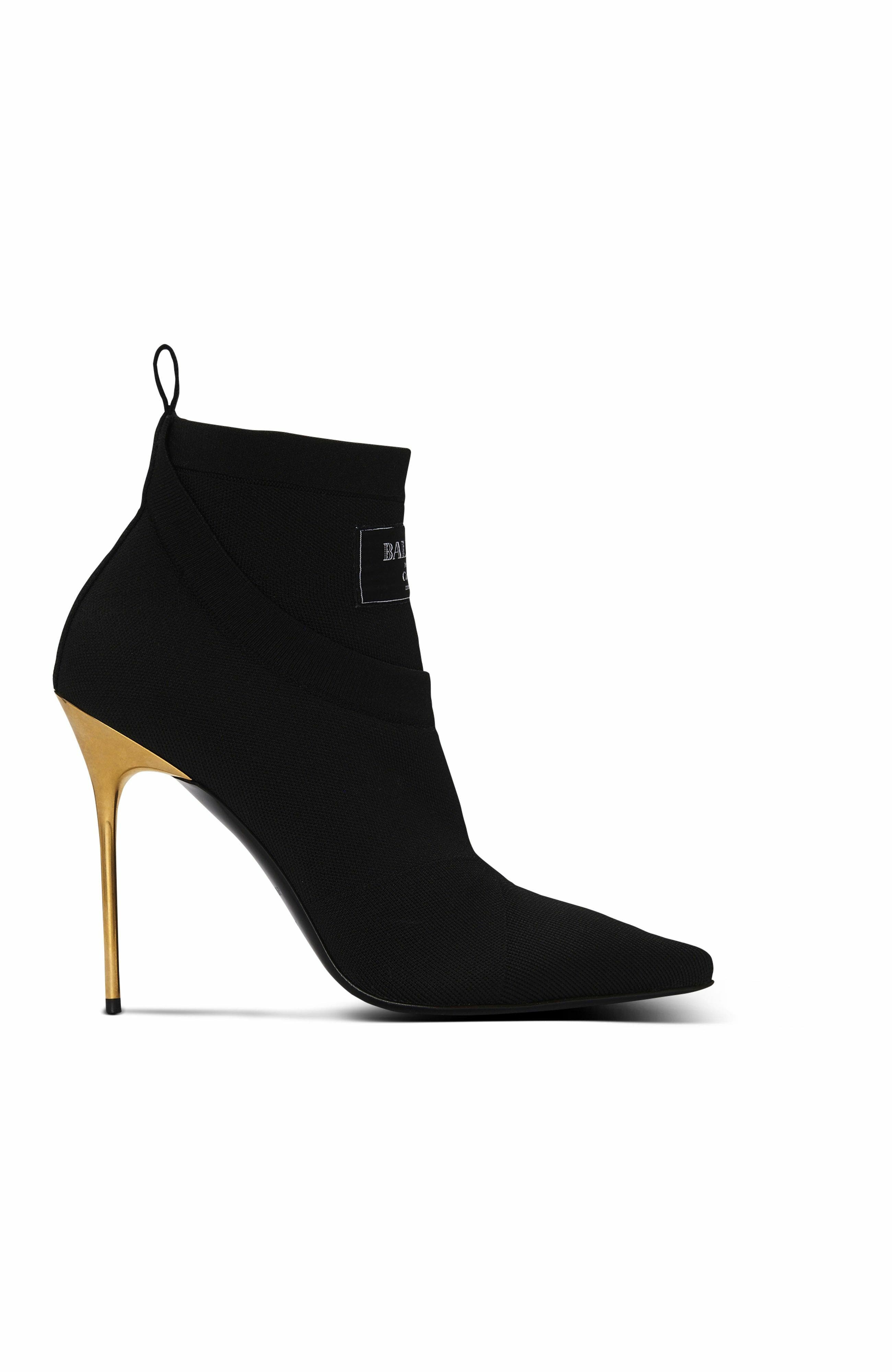 Crewneck Knit Ankle Boots, Main, color, Black