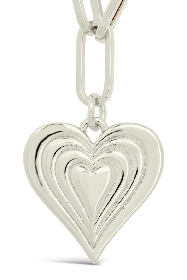 Beating Heart Pendant Necklace, Alternate, color, SILVER