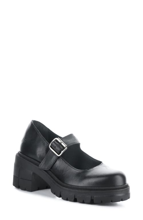 Bos. & Co. Banks Platform Mary Jane in Black Feel Leather 